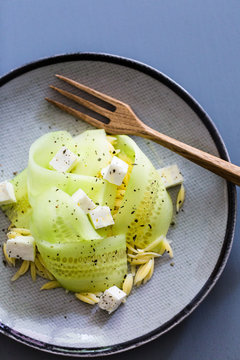 Salade concombre feta et pates