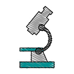 color crayon stripe cartoon microscope science tool vector illustration