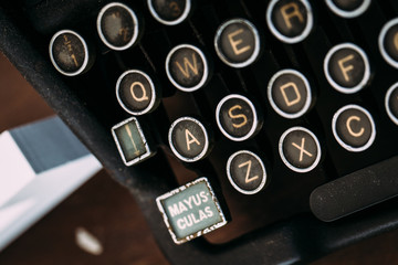Keyboard of vintage typewriter