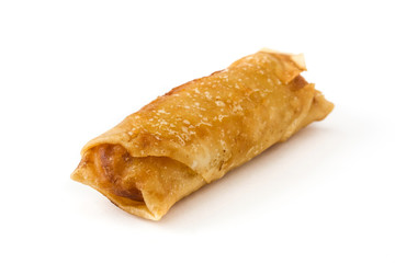 Vegetable spring roll isolated on white background
