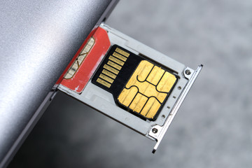 dual slot sim card tray in smartphone.