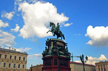 The Monument to Nicholas I, a bronze equestrian monument of Nicholas I of Russia on St Isaac's...