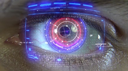 Animation of the eye with holograms - Powered by Adobe