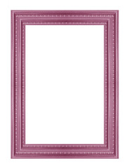 purple vintage picture and photo frame isolated on white background