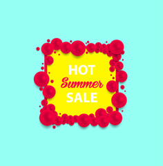 Hot Summer Sale, Pearl frame, vector illustration
