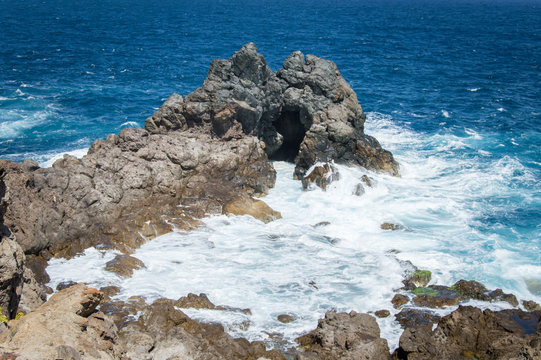 Cliffs of Las Palmas de Gran Canaria, Canary Islands, Spain, Atlantic Ocean - Stock Photo