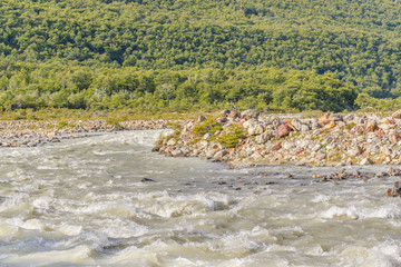 Patagonia Landscape River Scene, El Chalten, Argentina