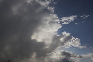 Fototapeta na wymiar Large grey clouds