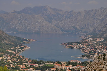 Fototapeta na wymiar View of Kotor Bay in Monte Negro