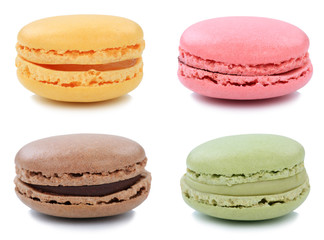 Set Macarons Macaroons Kekse Nachtisch Dessert aus Frankreich Freisteller