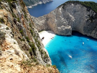 Overview shipwreck beach Zakynthos Greece