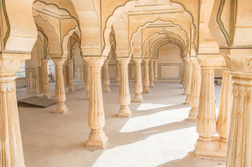 Sattais Katcheri Hall in Amber Fort Jaipur, Rajasthan, India. - 148480690
