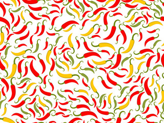 Seamless pattern with chili pepper. Vector illustration