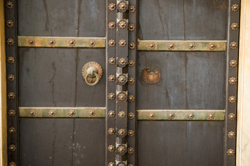 Wooden doors medieval design - Closed Wood Door - 148481070