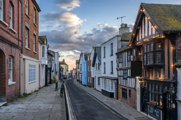Fototapeta na wymiar Street in the Sussex town of Hastings in England