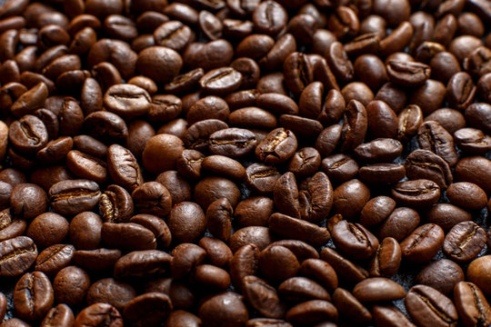 background of coffee beans close-up