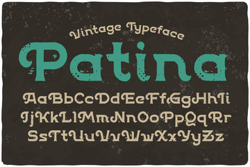 Vintage font with textured effect named "Patina"