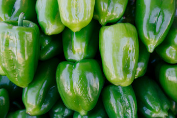 Green bell peppers, natural background