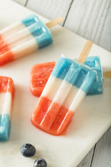 Patriotic Red White Blue Popsicles