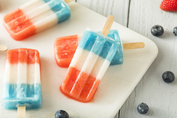 Patriotic Red White Blue Popsicles