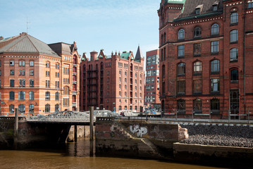 Naklejka premium Famous Speicherstadt warehouse in Hamburg, Germany