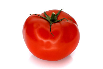 Juicy tomatoes on the isolated background