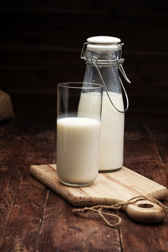 milk products - tasty healthy dairy products on a table 