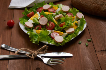 delicious salad in cafe