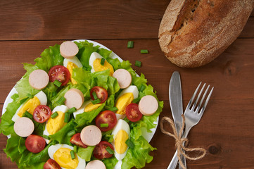 delicious salad in cafe