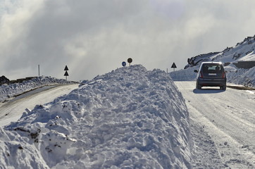 winter road in the mountains