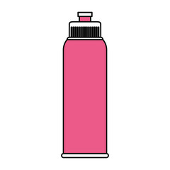 color silhouette image pink sports bottle for liquids vector illustration