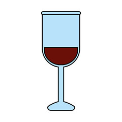 color image glass cup with wine vector illustration