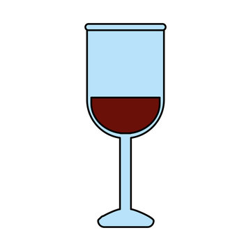 color image glass cup with wine vector illustration