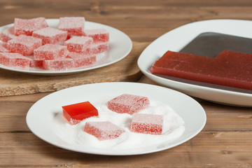 Home Made Fruit Jelly. Marmalade On Plate.