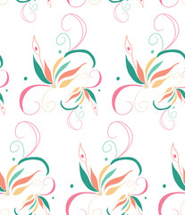 Background with flowers, beautiful floral pattern, seamless