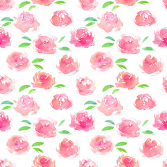Seamless pattern. Floral decorative illustration. Watercolor drawing floral seamless background.
