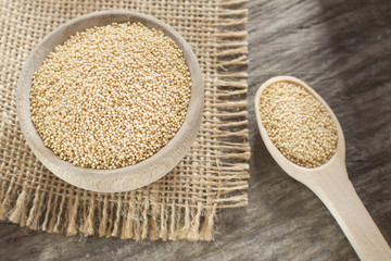 Amaranthus seeds on the wooden table - Amaranthus