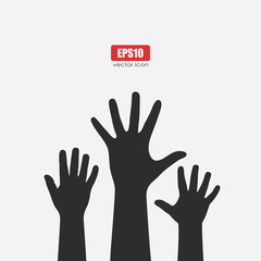 Fototapeta premium Raised hand vector poster