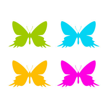 Butterfly vector icon set