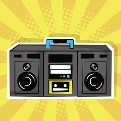 Obraz premium stereo radio music pop art vintage vector illustration