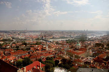 Fototapeta na wymiar The bird's-eye view of Prague center