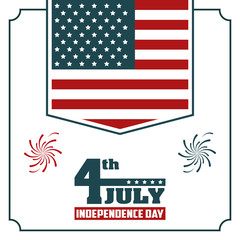 4th july independence day USA flag hanging poster vector illustration