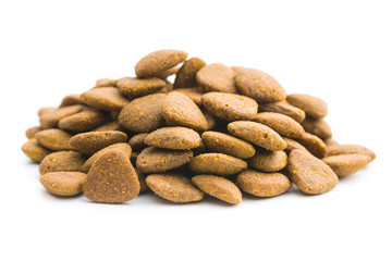 Dry kibble dog food.