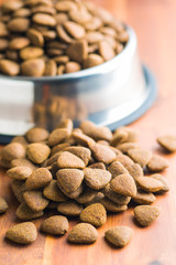 Dry kibble dog food.