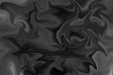 Digital blurred black background with spread liquify flow for design