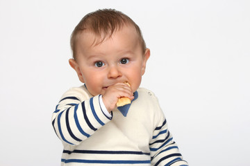 Baby takes her breakfast