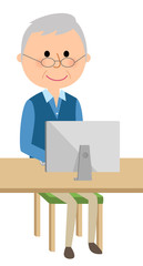 シニア男性　PC