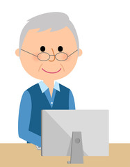 シニア男性　PC