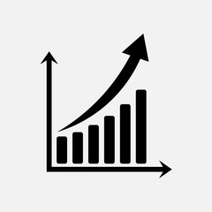 icon graph of trade, exchange rates