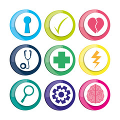 healthy icons to care mentality human, vector illustration